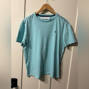 Calvin Klein Jeans 💯 Cotton crew neck T shirt Aqua Blue